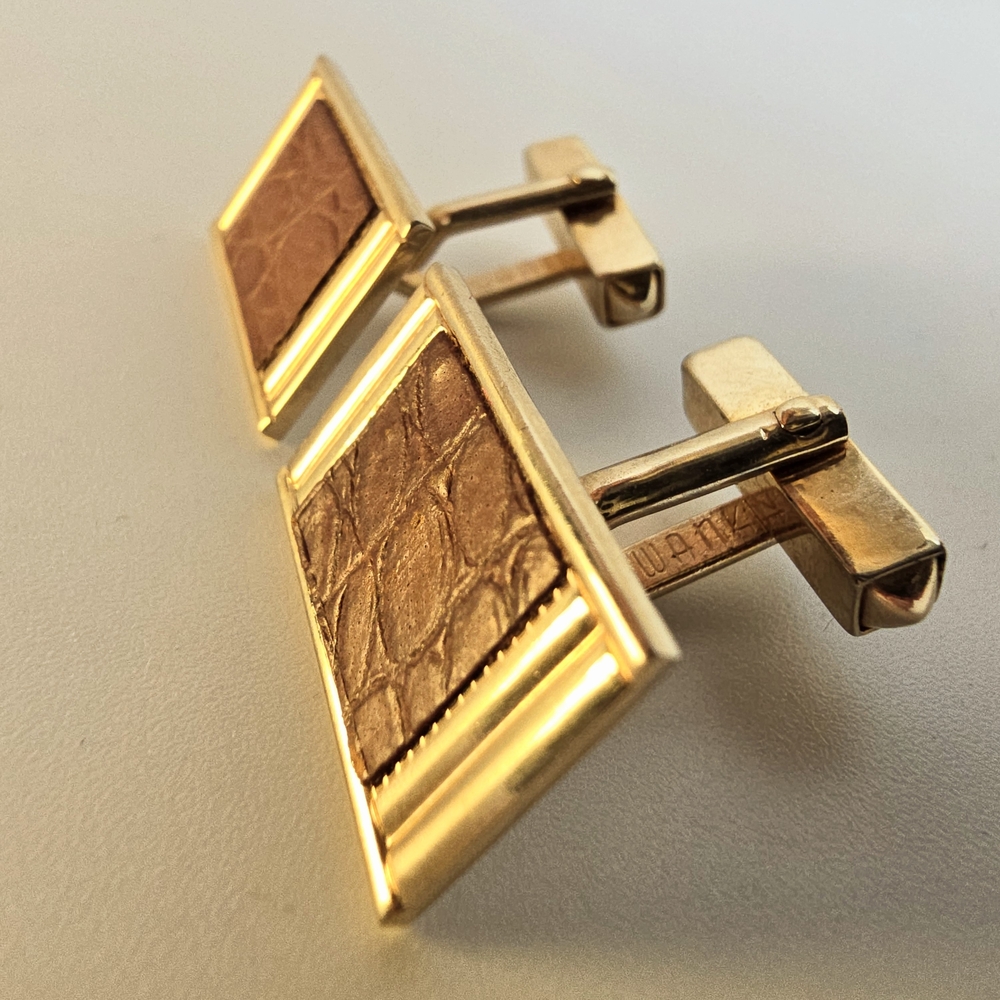 Gold and Brown Cufflinks